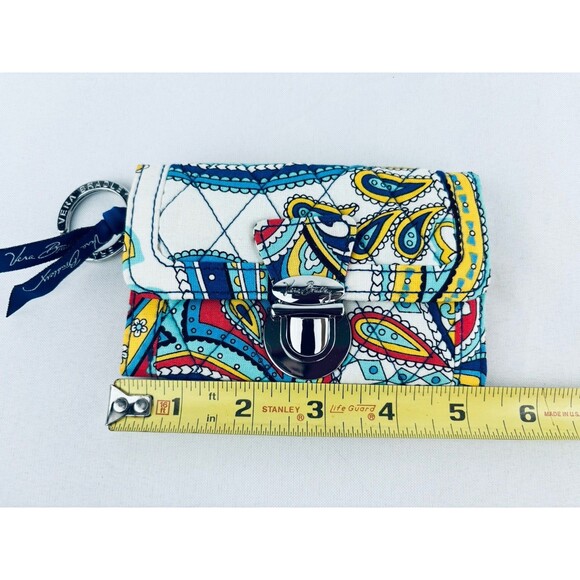 Vera Bradley Wallet Marina Paisley Quick Swipe ID Red Key Ring - Quilted - Picture 10 of 10